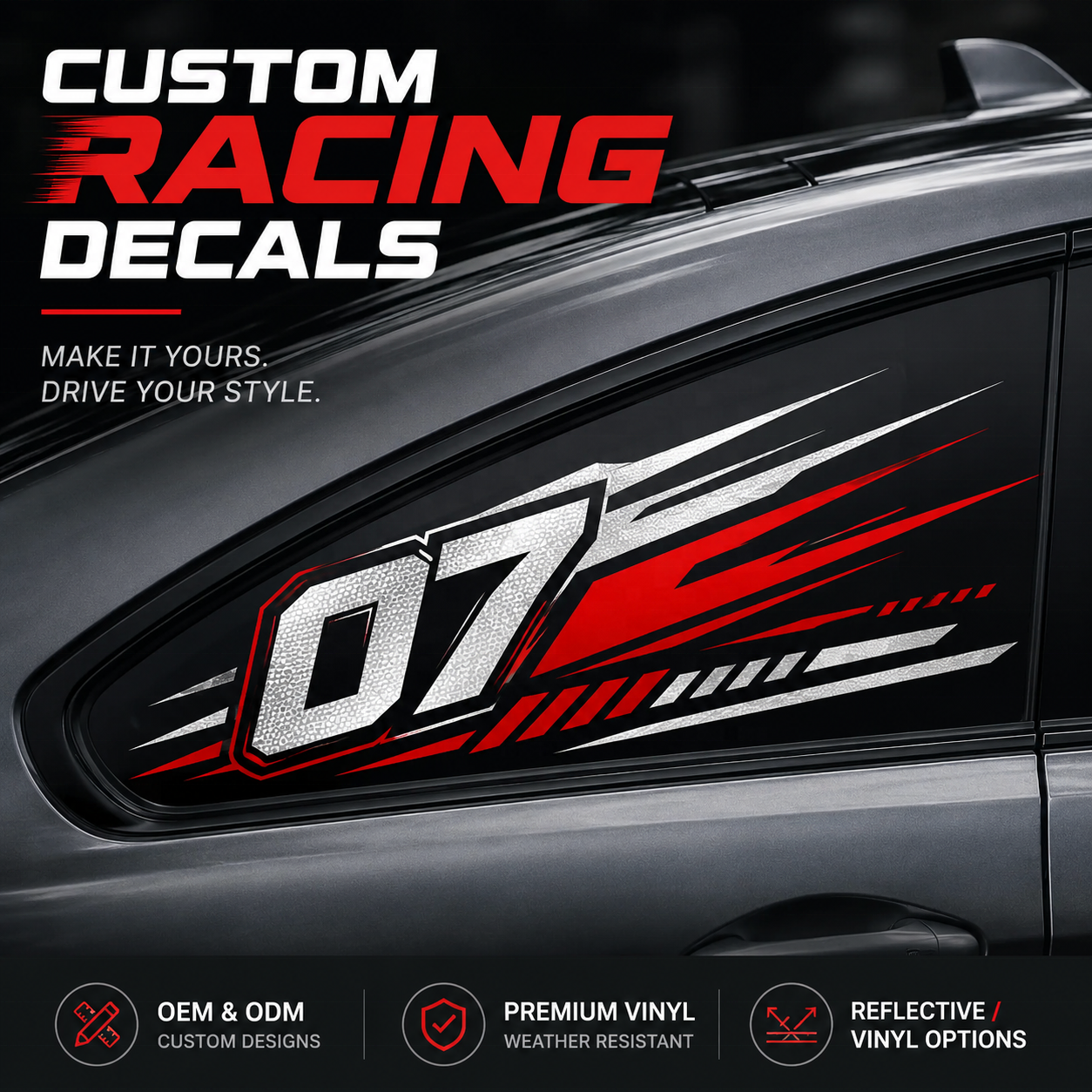 Custom Name & Number Motocross Plate Sticker